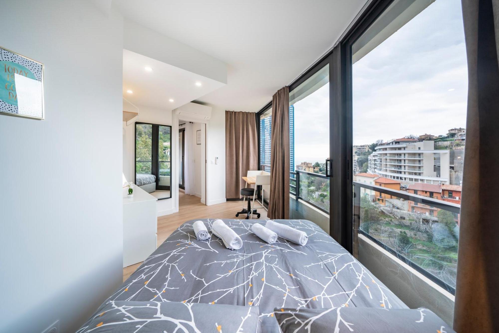 5mn Monaco - Vue mer - Parking - Piscine - BB Apartment Бюсолей Екстериор снимка